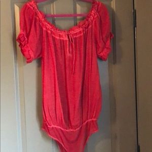 Free people red off the shoulder